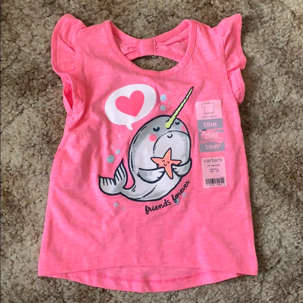 Carters pink narwhal shirt